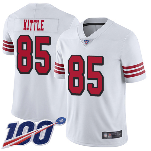 San Francisco 49ers Limited White Men George Kittle NFL Jersey 85 100th Season Rush Vapor Untouchable